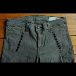Rag and Bone hunter green pants with zippers!